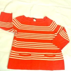 J-Crew Orange and cream top size S